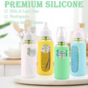 Paquete de 4 fundas de silicona para biberones de vidrio estrechos <span class=keywords><strong>Dr</strong></span>. <span class=keywords><strong>Brown</strong></span>'s Natural, antirotura, sin BPA (blanco+azul+verde+amarillo) - Product Image 6