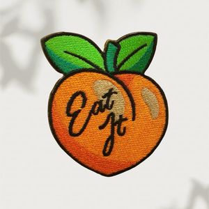 Eat It Iron on Parche bordado 3x2,5 pulgadas Parches bordados adhesivos audaces y divertidos - Product Image 4