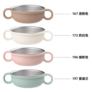 Tazón de alimentación de silicona para niños, juego de tazones de entrenamiento a prueba de caídas, sin BPA, de acero inoxidable 304, para bebés de 0 a 12 meses - Product Image 4