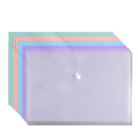 Pochette de classement en plastique transparent X515 avec bouton-pression, format A4 horizontal, pour documents, vente en gros