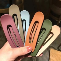 Accessoires de coiffure personnalisables : Nouveauté 2024 – Pinces à cheveux plates élégantes de couleur unie pour femme