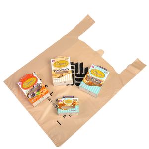 <span class=keywords><strong>Precio</strong></span> de fábrica Logotipo personalizado Camiseta de plástico biodegradable Bolsa Chaleco Mango Bolsa de compras Bolsa de transporte - Product Image 2