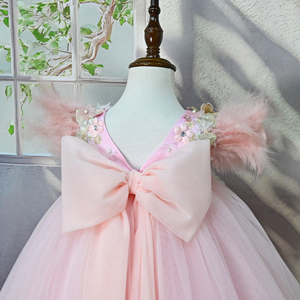 Abiti per Bambine 2026 Stile Piuma per Feste e Occasioni Speciali, Alta Qualità con Applicazioni Floreali per Neonati, Bambini e Ragazze - Product Image 6