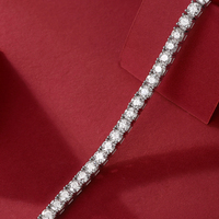Luxe VVS1 Moissanite 925 Sterling Silver Fine Jewelry Classic Round Cut Iced Out Design GRA Certified Diamond Tennis Bracelet