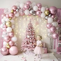 Ensemble de ballons flocons de neige rose et blanc pour l'hiver, ballons confettis flocons de neige métalliques pour la fête de Noël, les anniversaires de filles et les baby showers