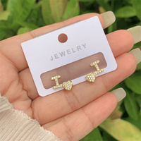 Dames à la mode cuivre plaqué or 18K intégré Zircon amour boucles d'oreilles multi-style nouveauté tenue quotidienne cadeau