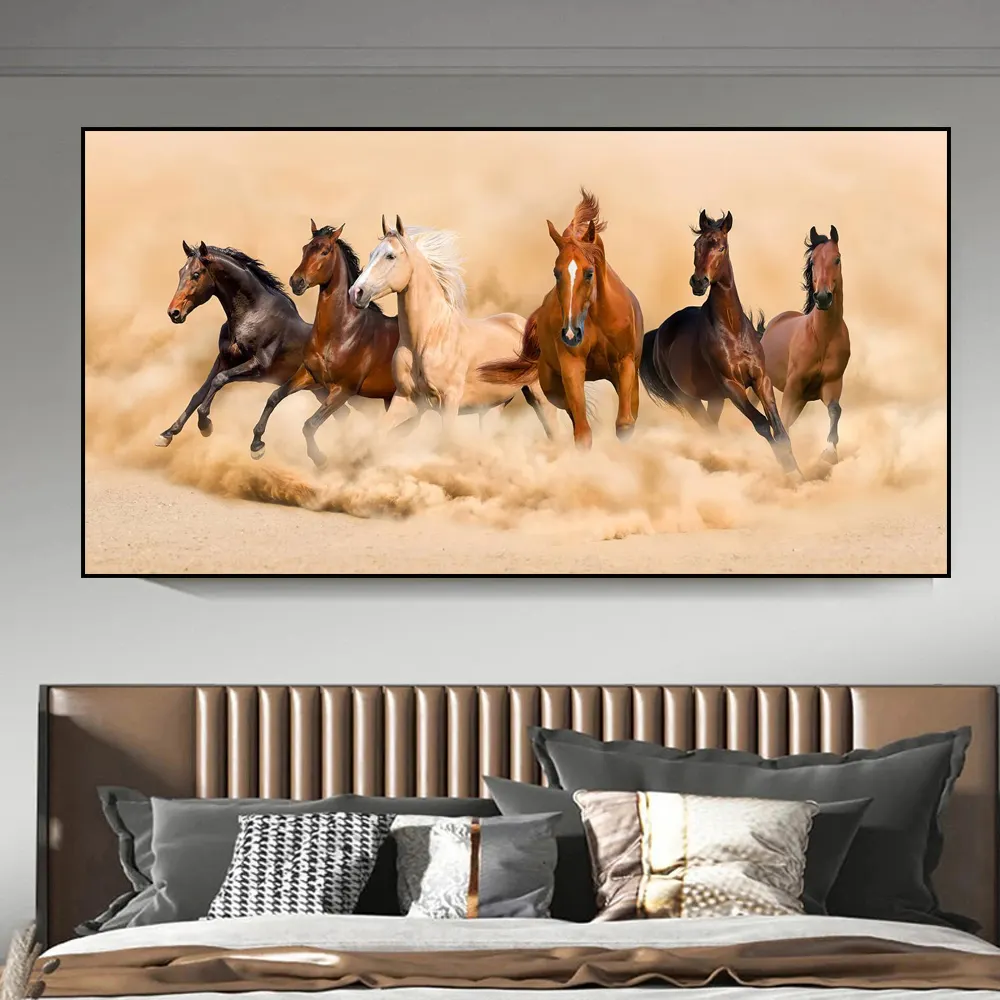 Animal Running Horses Oil Painting Canvas Painting Wall Art Posters Prints Wall Pictures Wall Cuadros Decor for Living Room Home