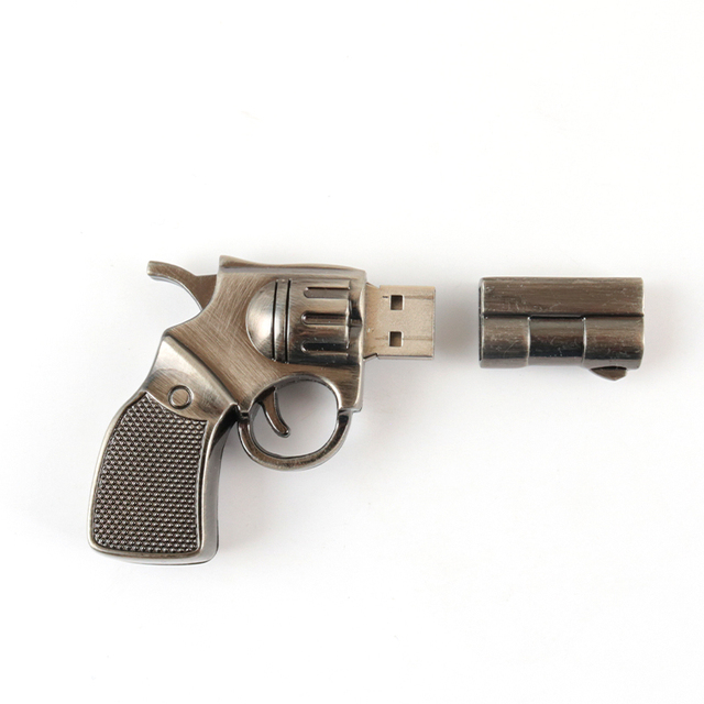 Metal Revolver Shape USB Flash Drive Pen Drive 2.0 8GB 16GB Revolver Gun Design USB Memory Stick 32gb