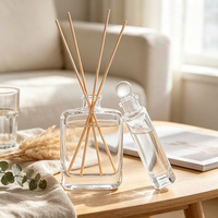 Bouteilles de diffuseur vides de luxe en verre pour bougies parfumées, sans flamme, rechargeables, style Boston, 120 ml, avec bouchon