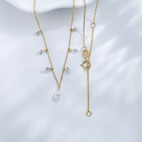 Collana con Pendente in Oro 18K e Diamante Coltivato in Laboratorio, Design Semplice e alla Moda a Stella Ondulata Scintillante, Gioiello Raffinato Regolabile da Donna