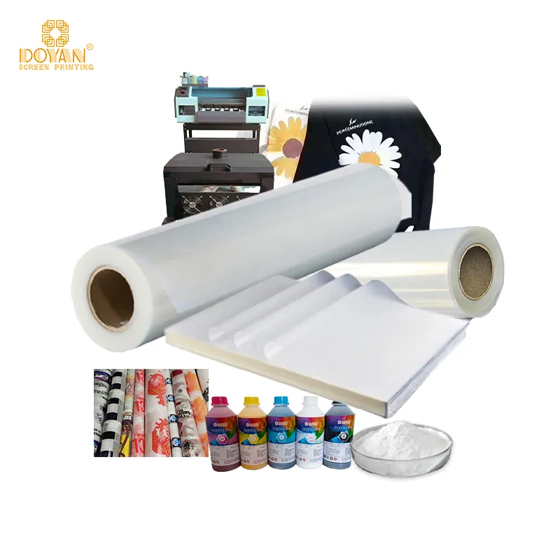 t-shirt blank transparent heat transfer printing vinyl film or paper 60 dtf design membrane sticker film