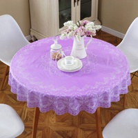 Nappe Ronde Imperméable et Anti-Taches à Motif Floral Doré Style Nordique, Vente Directe Usine, Durable pour la Maison