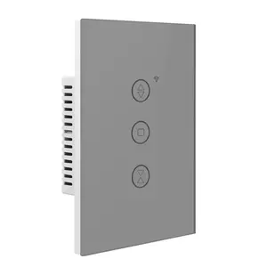 Interruptor de cortina inteligente USW8833G 3gang padrão americano 110v wifi de baixo preço com cores branco preto cinza dourado
