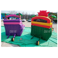 Toboggan aquatique gonflable de 16 pieds de haut certifié CE avec mur d'escalade pour fête au bord de la piscine dans la cour
