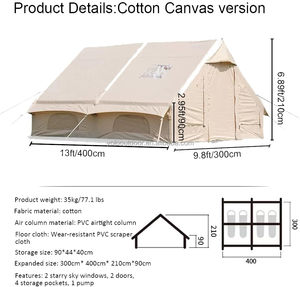 Carpa de <span class=keywords><strong>Camping</strong></span> Inflable Solar Portátil de Doble Capa, Resistente a los Rayos UV, para las Cuatro Estaciones, con Bomba Eléctrica, Impermeable, Resistente al Viento, de Oxford - Product Image 2
