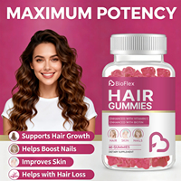Complément alimentaire Bioflex en marque propre, 10000 mcg de biotine, gommes multivitaminées pour les cheveux, gommes à la biotine pour les cheveux, la peau et les ongles