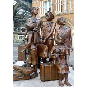 Sculpture abstraite personnalisée en bronze à trois faces, statue métallique « Ne voir, ne parler, ne rien entendre, le mal ne passe pas » pour hall d'hôtel, bureau, galerie - Product Image 2