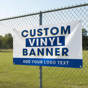 ป้ายโฆษณาโพลีเอสเตอร์พิมพ์ลายตามสั่ง สีพื้นทั้งผืน กันน้ำ ทนรั<span class=keywords><strong>ง</strong></span>สียูวี พร้อมห่ว<span class=keywords><strong>ง</strong></span>ร้อยสาย-แบ<span class=keywords><strong>บ</strong></span>พกพา - Product Image 1