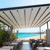 Pergola pliante rétractable en aluminium, auvent imperméable résistant au vent pour patio, jardin, villa, cour, terrasse