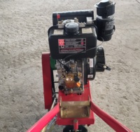 Motoculteur diesel monocylindre refroidi par air 173F/7HP avec chenilles, machine agricole pour ferme et jardin, mini-motoculteur + charrue à lames basculantes