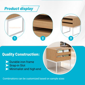 Table <span class=keywords><strong>d</strong></span>'<span class=keywords><strong>exposition</strong></span> de carreaux à cadre métallique en vente <span class=keywords><strong>d</strong></span>'usine, avec rangement coulissant, support de stockage pour pierres, présentoir multifonctionnel pour mosaïque - Product Image 4