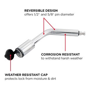ชุดล็อคกันขโมย TOWSMART Coupler, ขนาด 1/2 นิ้ว และ 5/8 นิ้ว หมุดยึดขนาดเส้นผ่านศูนย์กลาง 1-1/4 นิ้ว และ 2 นิ้ว เครื่องรับสัญญาณ - Product Image 6