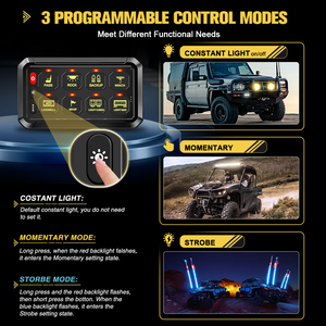 Bảng điều khiển công tắc 8 nút với hộp điều khiển mạch điện, đèn phụ xanh dương xanh lá cây, dành cho xe ô tô, xe tải 4x4 - Product Image 4