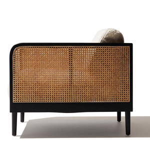 Sedia da Giardino Moderna per Esterni con Braccioli in Rattan Naturale e Cuscino - <span class=keywords><strong>Novita</strong></span> - Product Image 3