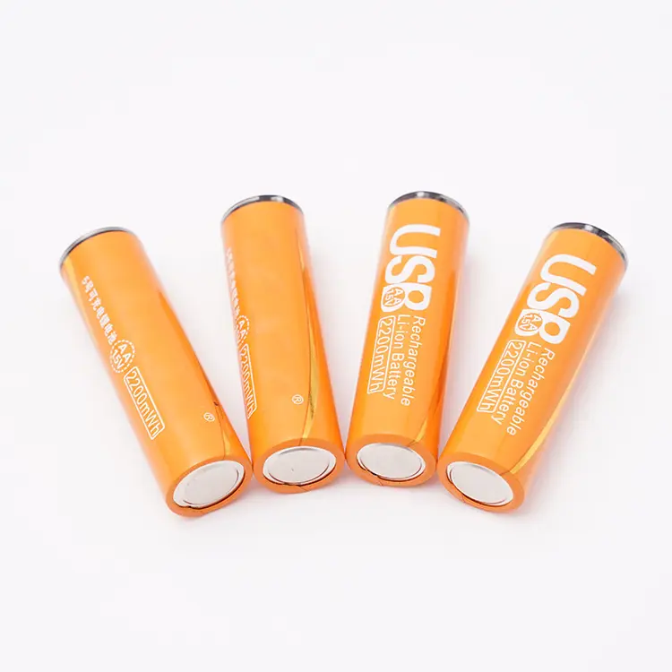 Hot Selling USB Rechargeable Batteries Lithium ion Reusable Type-C USB Charging Port AA Batteries AAA 1.5v 2200mWh NCA Cell