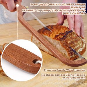 Acacia Wood <b>Bread</b> <b>Knife</b> 12 In Stainless Steel Blade For Baking Pastry Household Use - Product Image 5