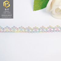 LEIXUSI 1cm Dentelle festonnée couleur macaron, Mini-bande de dentelle colorée pour vêtements pour enfants et fournitures de bricolage faites à la main en gros