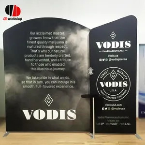 10ft Event Custom Logo Printed Advertising Tube Banner Stretch Backdrop Trade Show Tension Fabric Wall