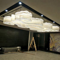 Lustre en cristal moderne de luxe, grand modèle personnalisé pour hall d'hôtel, salon, luminaire suspendu, lampe de plafond LED