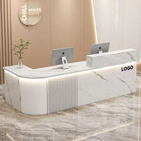 Comptoir de bar en cuir QT-204X, simple, moderne, minimaliste, avec tiroir, pour magasin de vêtements, salon de beauté