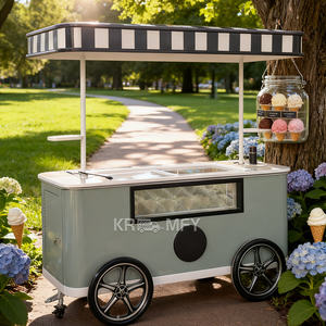Chariot de présentation mobile pour glaces et gelato, avec congélateur, construction en acier galvanisé résistant à la rouille - Product Image 6
