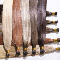 Extensions de cheveux humains à double trame avec pointe en K, pré-collées à la kératine, 100 % cheveux humains Remy européens