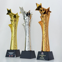 Trophée Étoile en Cristal de Résine Or, Argent, Cuivre, Récompense de Champion, Trophée Étoile en Cristal MH-T366 en Gros