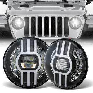 Led Car Headlights 7 Inch Round 12V with Parking Light DOT ROHS CE Certified Led Headlight For Jeeps Wrangler