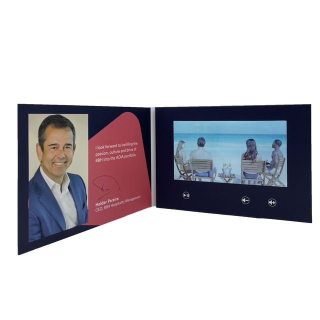 Factory Card 7 Inch Lcd Screen Custom Video Brochure Digital Linen Handmade Printing Advertising Video Book Gift Card