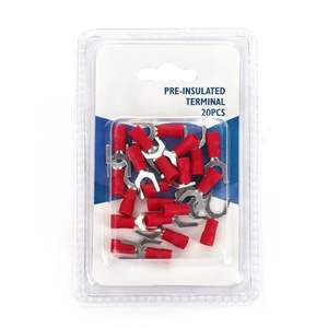 Bornes pré-étanches rouges, 1,25 mm, 6 mm de diamètre, paquet de 20 unités, idéal pour des connexions électriques sûres et - Product Image 1