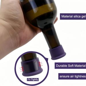 Bouchons de bouteille personnalisés en silicone pour vin et bière – Garde le vin frais pour mariages, fêtes et Noël - Product Image 4