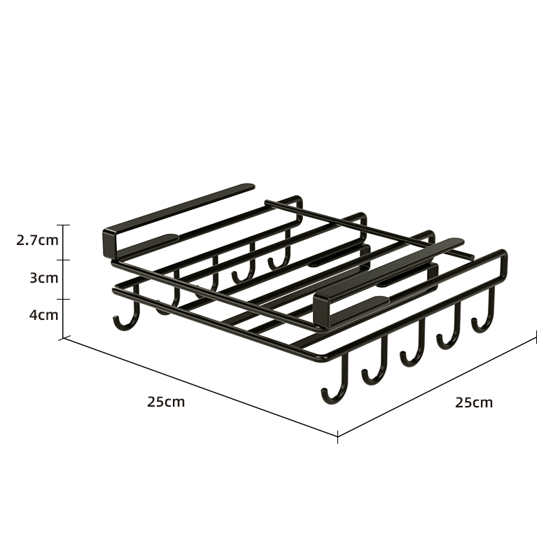 Grand support pour planche à découper + 2 dérouleurs de papier essuie-tout + 10 crochets + noir