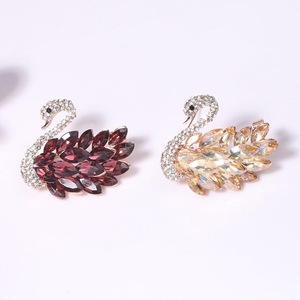 Giá rẻ bán buôn đồ trang sức tự làm động vật Cubic Zirconia pha lê, Rhinestone rùa thiên nga kim loại hoa kim cương Trâm - Product Image 5