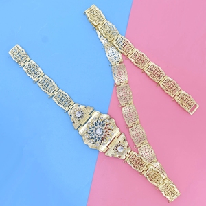 <span class=keywords><strong>Ceinture</strong></span> Marocaine Chic pour <span class=keywords><strong>Caftan</strong></span> de Mariage, <span class=keywords><strong>Ceinture</strong></span> Métallique Or 14K Ajustable pour Femme avec Chaîne DIY - Product Image 4