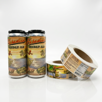 Étiquettes personnalisées imperméables et résistantes à l'huile pour canettes de bière, autocollants imprimés en rouleau pour emballage de boissons, pour la marque de brasserie