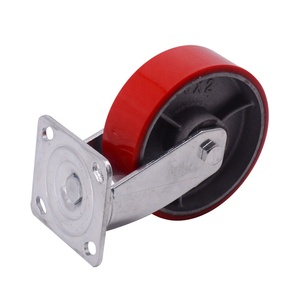 <span class=keywords><strong>Roues</strong></span> pivotantes en polyuréthane de 125 mm, <span class=keywords><strong>roues</strong></span> en fonte de 5 pouces, <span class=keywords><strong>roues</strong></span> pivotantes industrielles robustes en PU rouge, type fixe - Product Image 2
