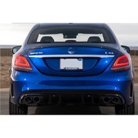 Diffuseur arrière amélioré S63 AMG W205 Bodykit Diffuseur arrière avec tuyau d'échappement Noir Argent