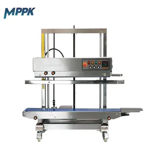 MPPK-máquina automática de sellado de bolsas de plástico inoxidable, sellador de banda continua Vertical, FR-1200V