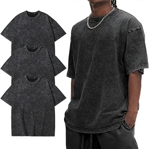 Camiseta de Algodón Teñido para Hombre, Estilo Oversize, Cuello Redondo, Manga Regular, Estilo Urbano, Transpirable, Ajuste Jersey, Deportiva, Vintage - Product Image 4