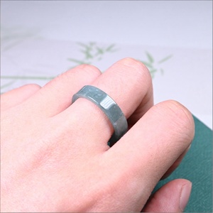 핫 세일 15mm -20mm 독특한 미얀마 옥 반지 천연 돌 남성용 여성용 - Product Image 2